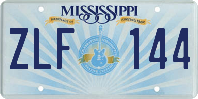 MS license plate ZLF144