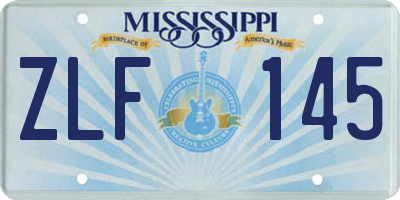 MS license plate ZLF145