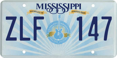 MS license plate ZLF147