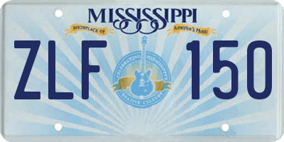 MS license plate ZLF150