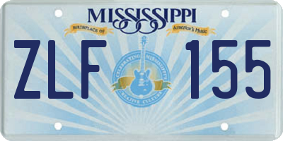 MS license plate ZLF155