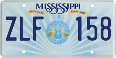 MS license plate ZLF158