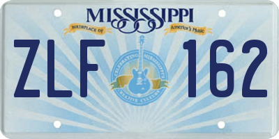 MS license plate ZLF162