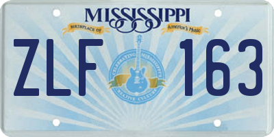 MS license plate ZLF163