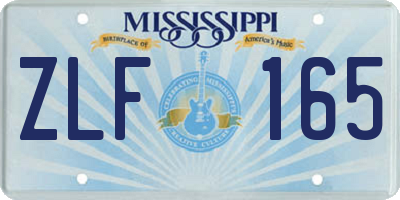 MS license plate ZLF165