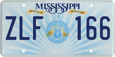 MS license plate ZLF166