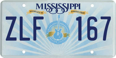 MS license plate ZLF167