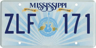 MS license plate ZLF171