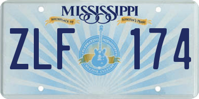 MS license plate ZLF174