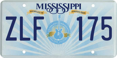 MS license plate ZLF175