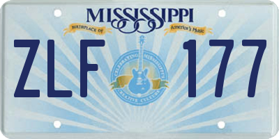 MS license plate ZLF177