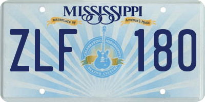 MS license plate ZLF180