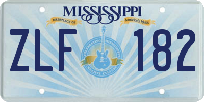 MS license plate ZLF182