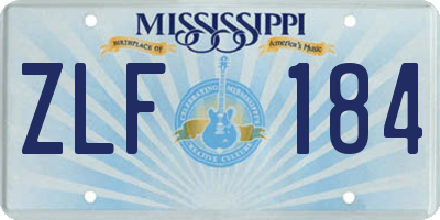 MS license plate ZLF184