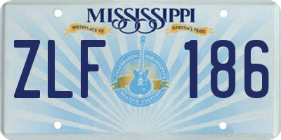 MS license plate ZLF186
