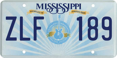MS license plate ZLF189