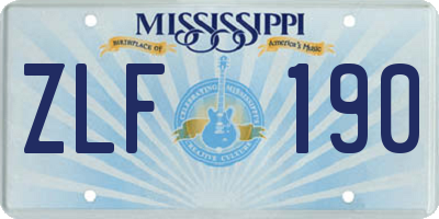 MS license plate ZLF190