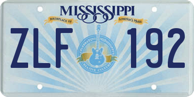 MS license plate ZLF192