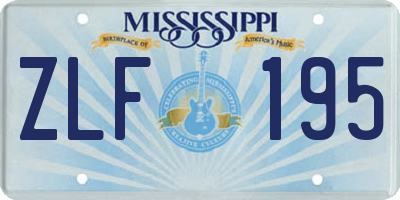 MS license plate ZLF195