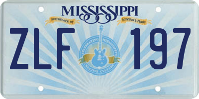 MS license plate ZLF197