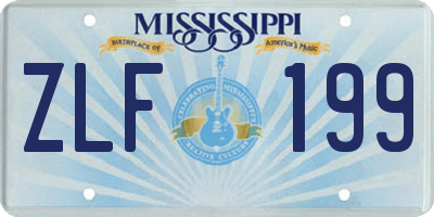 MS license plate ZLF199