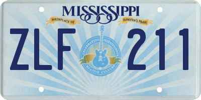 MS license plate ZLF211
