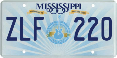 MS license plate ZLF220
