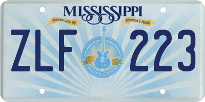 MS license plate ZLF223