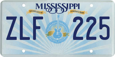MS license plate ZLF225