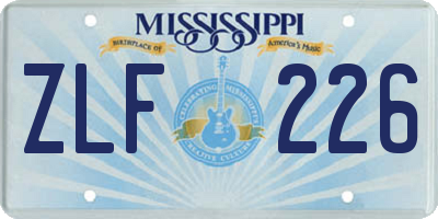 MS license plate ZLF226