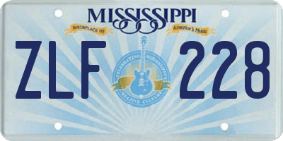 MS license plate ZLF228