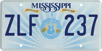 MS license plate ZLF237
