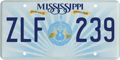 MS license plate ZLF239