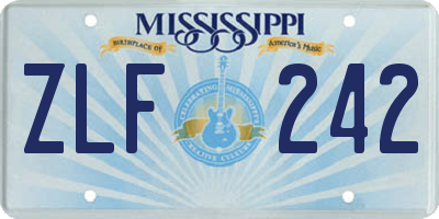 MS license plate ZLF242