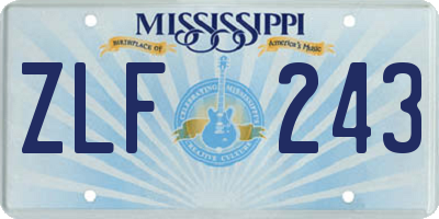 MS license plate ZLF243