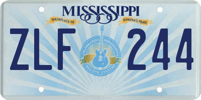 MS license plate ZLF244