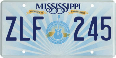 MS license plate ZLF245