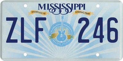 MS license plate ZLF246