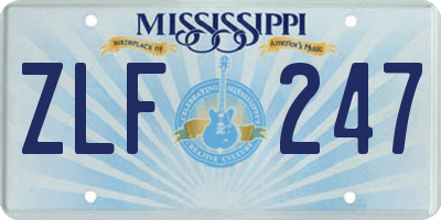 MS license plate ZLF247