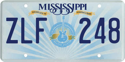 MS license plate ZLF248