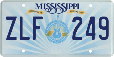 MS license plate ZLF249