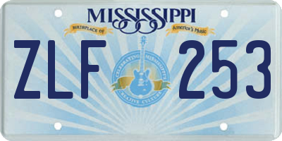 MS license plate ZLF253
