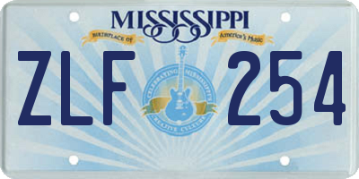 MS license plate ZLF254