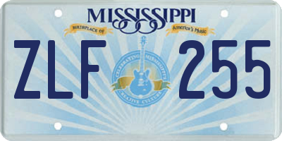 MS license plate ZLF255