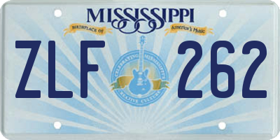 MS license plate ZLF262