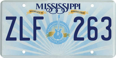 MS license plate ZLF263