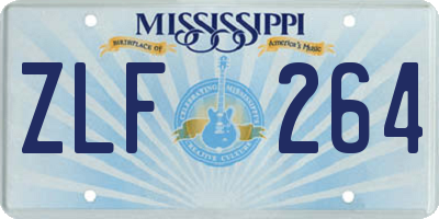 MS license plate ZLF264