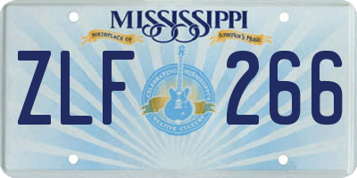 MS license plate ZLF266