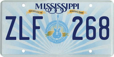 MS license plate ZLF268