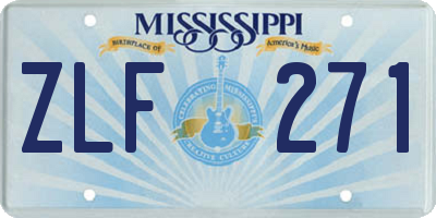 MS license plate ZLF271